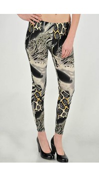 Beige Animal Print Leggings 