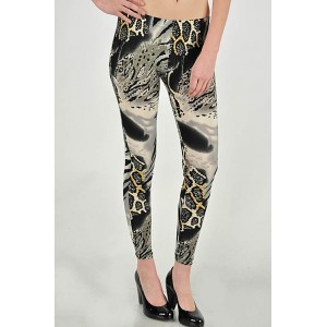 Beige Animal Print Leggings 