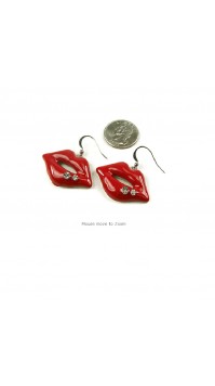 Red Lip Earrings 