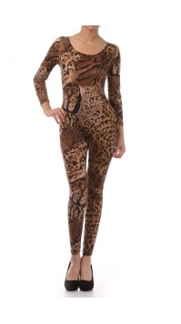 Brown Leopard Catsuit 