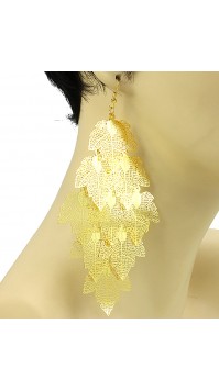 Multi Charm Leaf Earrings 