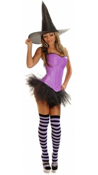 4 PC Purple Pin-up Witch Costume 
