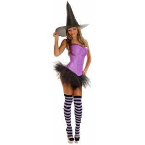 4 PC Purple Pin-up Witch Costume 