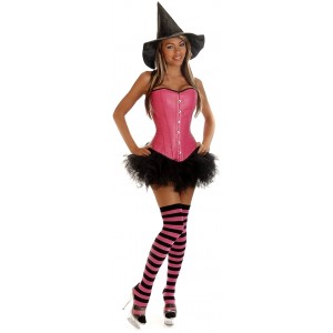 4 PC Pink Pin-up Witch Costume 