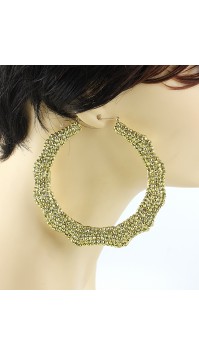 Yellow Gold Bamboo Earrings 