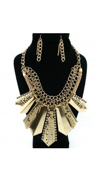 Modern Metallic Glam BiB Necklace 