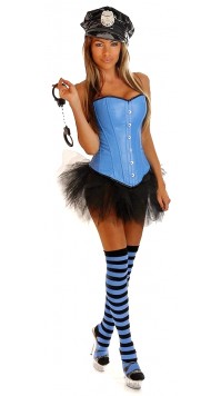 5 PC Pin-up Cop Costume 