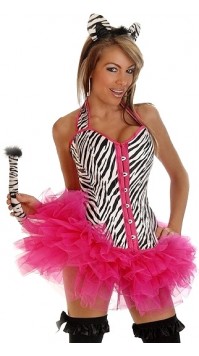 4 PC Pin-up Zebra Costume 