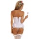 3 PC White Nurse Corset Costume 