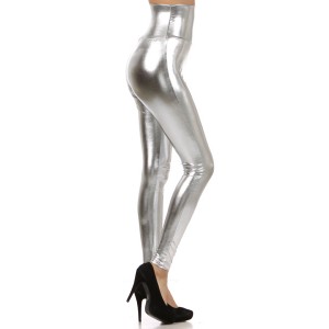 High Waisted Metallic Leggings 