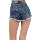 Acid Denim High Waisted Shorts