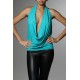 Open Back Draped Halter Top