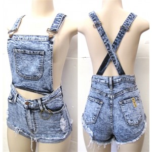 High Waist Overall Shorts 