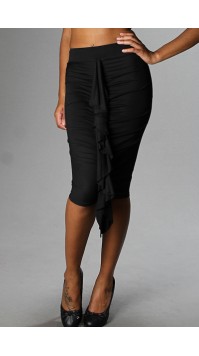 Ruffle Pencil Skirt 