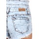 Acid Denim High Waisted Shorts