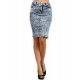 Denim Acid Wash Skirt