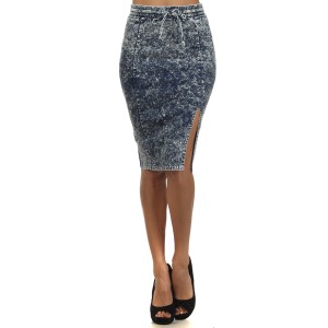 Denim Acid Wash Skirt