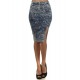 Denim Acid Wash Skirt