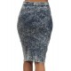 Denim Acid Wash Skirt