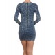 Denim V-neck Bodycon