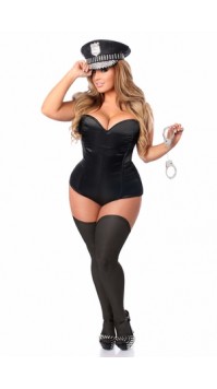 3 PC Lavish Rhinestone Cop Costume 